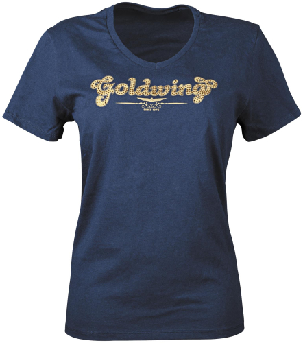Honda Collection - Honda Collection Gold Wing Short Sleeve Womens T-Shirt - 54-7427 - Sparkle Navy - Small