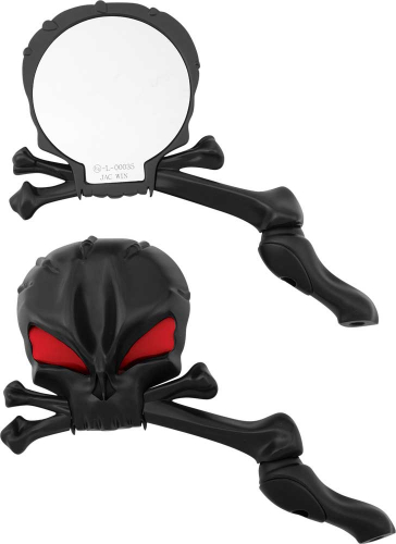 HardDrive - HardDrive Skull Head Mirror Set - Black - M60-6355B