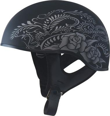 G-Max - G-Max GM65 Rose Helmet - G1651073 - Rose Flat Black/Silver - X-Small