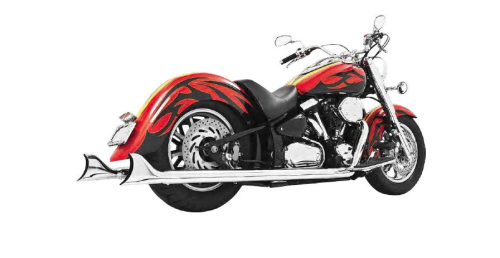Freedom Performance - Freedom Performance Sharktail Dual Exhaust System - 32in. Chrome Mufflers - Chrome Tips - MY00065