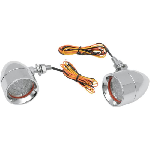 Custom Dynamics - Custom Dynamics Chrome Mini Bullet LED Turn Signal - Amber - MBB-22