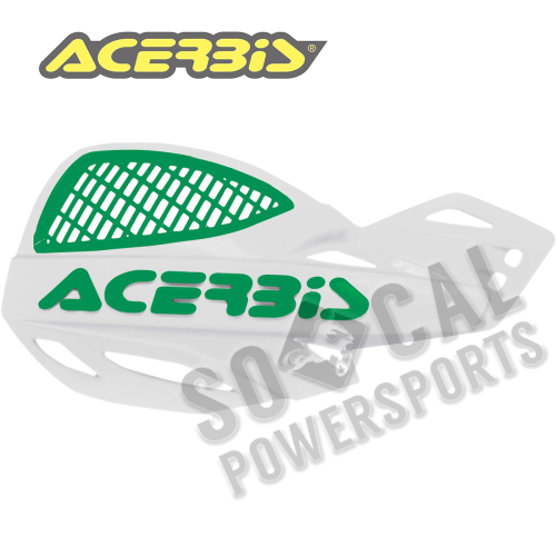 Acerbis - Acerbis Uniko Vented Handguards - White/Green - 2072671050