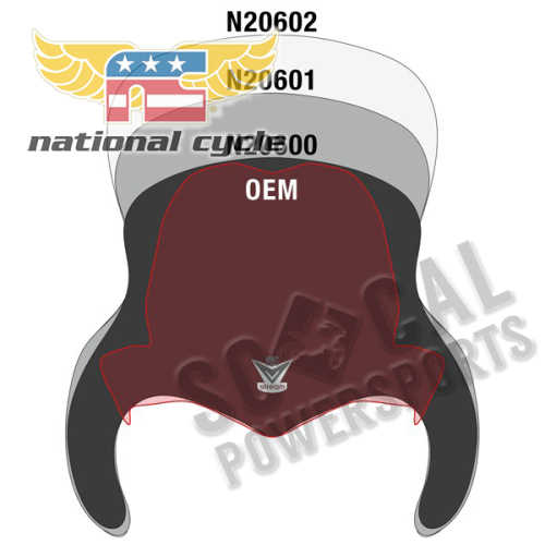 National Cycle - National Cycle VStream+ Windshield - 18.00in. - Light Tint - N20601
