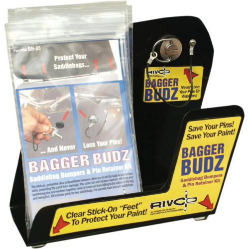 Rivco Products - Rivco Products Display for Bagger Budz Saddlebag Bumpers and Pin Retainer Kit - BB05-DISP