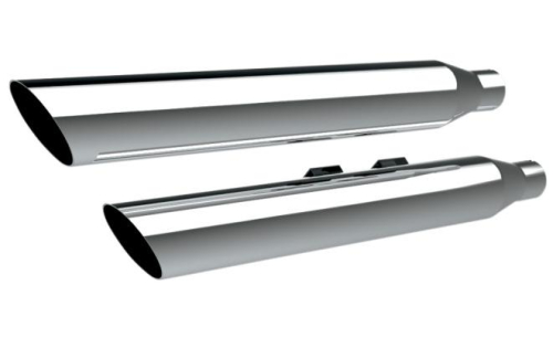 Khrome Werks - Khrome Werks 3in. HP-Plus Slip-On Mufflers - Slash-Down - Chrome - 202375