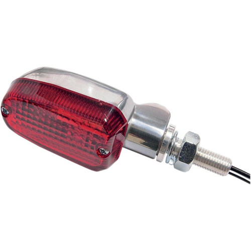 K&S Technologies - K&S Technologies Polished Aluminum Market Lights - Oblong with Red Lens - Single Filament - 25-8306