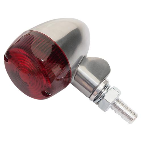 K&S Technologies - K&S Technologies Polished Aluminum Marker Lights - Round #1 with Red Lens - Single Filament - 25-8322