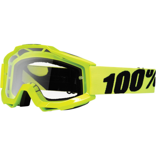 100% - 100% Accuri Flourescent Yellow Goggles - 50200-004-02 - Fluorescent Yellow / Clear Lens - OSFM
