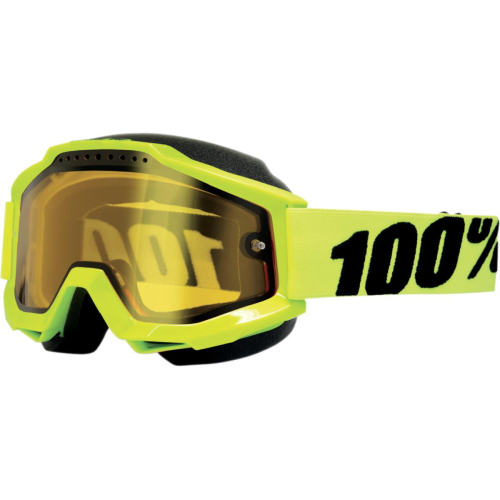 100% - 100% Accuri Fluorescent Snow Goggles - 50203-004-02 - Fluorescent Yellow / Yellow Lens - OSFM