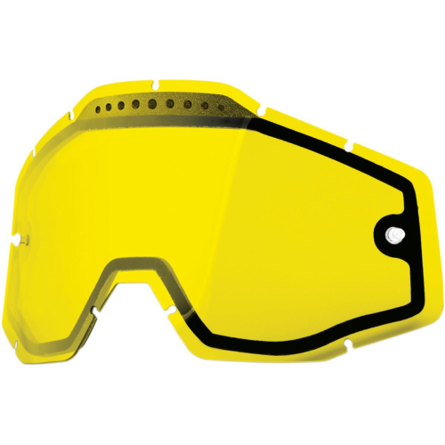 100% - 100% Dual Vented Lens for Racecraft/Accuri Goggles - Yellow - 51006-004-02