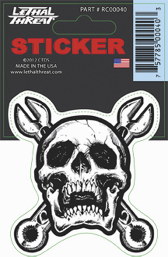 Lethal Threat - Lethal Threat Wrench Skull Decal - RC00040