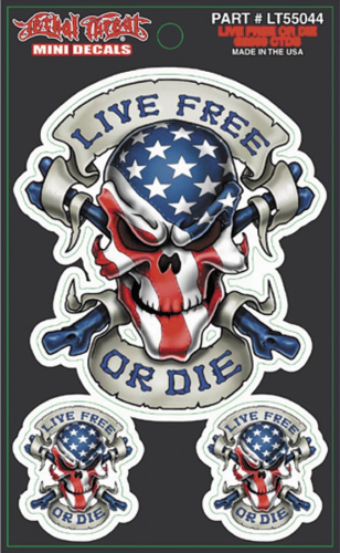 Lethal Threat - Lethal Threat Live Free or Die Decal - LT55044