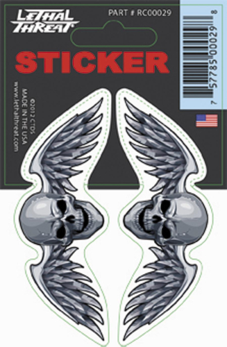 Lethal Threat - Lethal Threat Winged Skull Decal - RC00029
