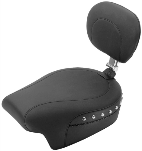 Mustang - Mustang Passenger Seat with Backrest - Chrome Studs - 79707
