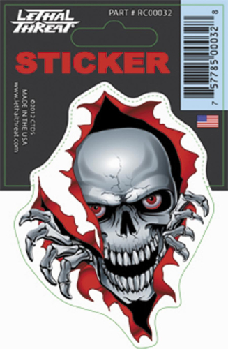 Lethal Threat - Lethal Threat Rip Skull Decal - RC00032