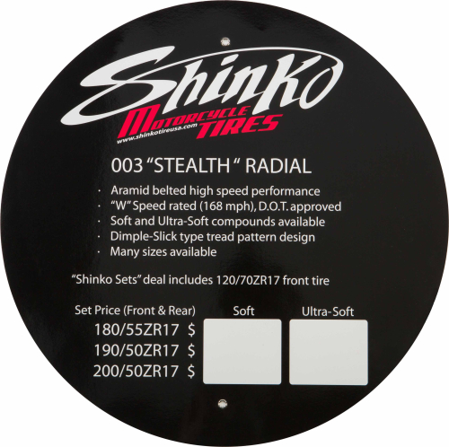 Shinko - Shinko Tire Display Sign - 003 Stealth - 003 STEALTH INSERT