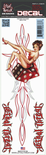Lethal Threat - Lethal Threat Pinstripe Dice Babe Decal - LT00678