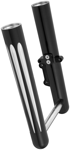 Arlen Ness - Arlen Ness Hot Legs Single Disc Fork Leg Set - Deep Cut - Black - 06-567