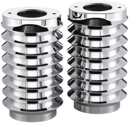 Arlen Ness - Arlen Ness Retro Fork Boot Covers - Chrome - 20-020