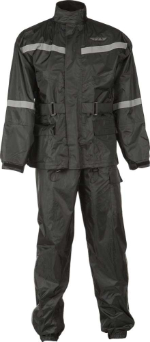 Fly Racing - Fly Racing 2-PC Rainsuit - #6016 478-8010~2 - Black - Small