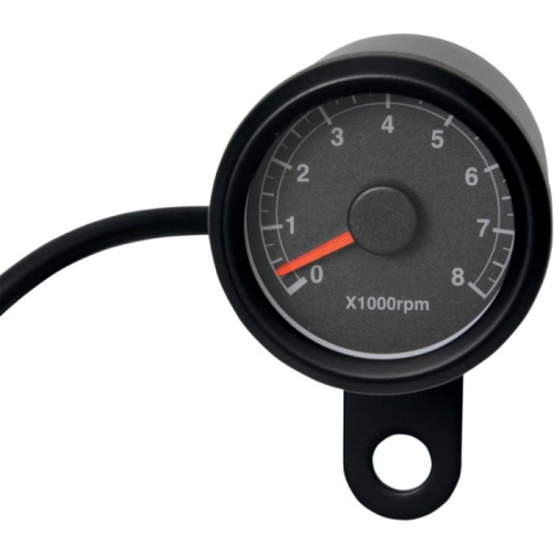 Drag Specialties - Drag Specialties Matte Black 1-7/8in. Electronic Tachometer - Black Face - 21-6911BK