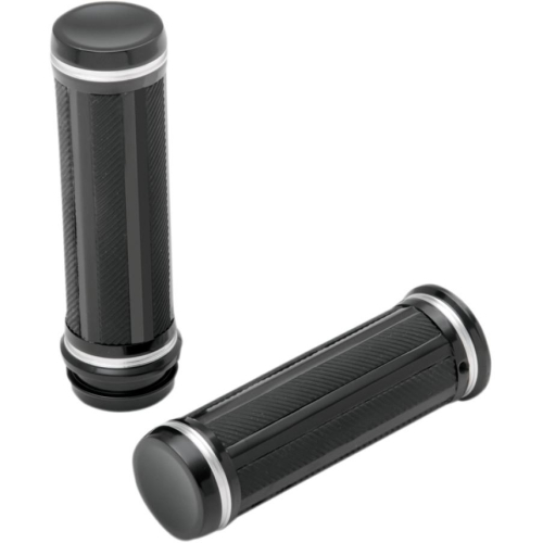 Drag Specialties - Drag Specialties Razor Grips - Gloss Black - H17-05B1B