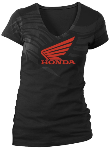 Honda Collection - Honda Collection Womens Racing Abstract Wings Short Sleeve T-Shirt - 54-7266 - Black - Small