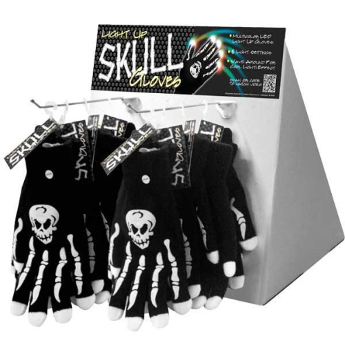 Street FX - Street FX Light Up Skull Gloves with Display - 1045747