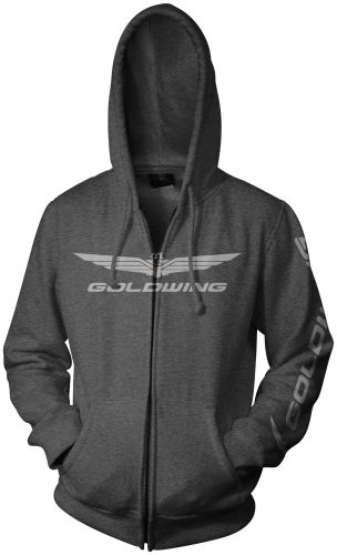 Honda Collection - Honda Collection Gold Wing Corporate Logo Zip Hoody - 54-7156 - Charcoal - Large