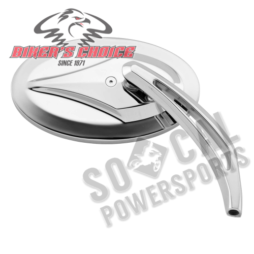 Bikers Choice - Bikers Choice Oval Mirror with Teardrop Short Slot Stem - 77005B4