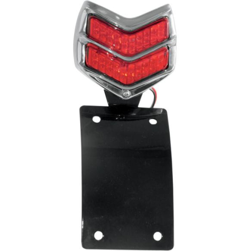 NYC Choppers - NYC Choppers 1940 Ford Bobber Style Vertical Radius Side-Mount Tail Light/License Assembly - Stainless Steel - 40FORDRAD