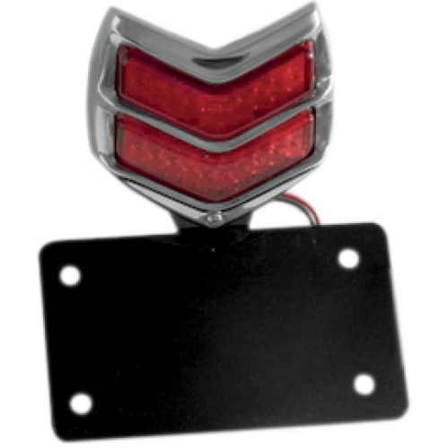 NYC Choppers - NYC Choppers 1940 Ford Bobber Style Side Horizontal Mount Tail Light/License Plate Assembly - Stainless Steel - 40FORDHRZ