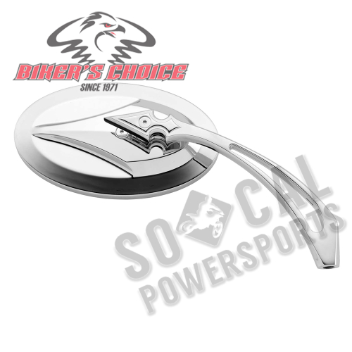 Bikers Choice - Bikers Choice Oval Mirror with Teardrop Spear Stem - 77004B4