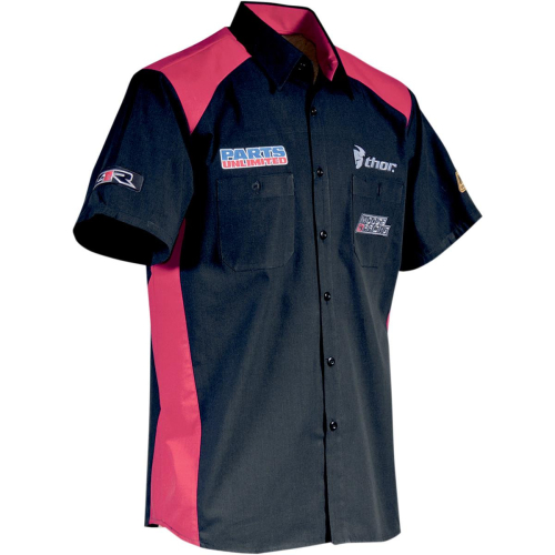 Throttle Threads - Throttle Threads Team Parts Unlimited Shop Short-Sleeve Shirt - PSU20S28BR2R - Black/Red - 2XL