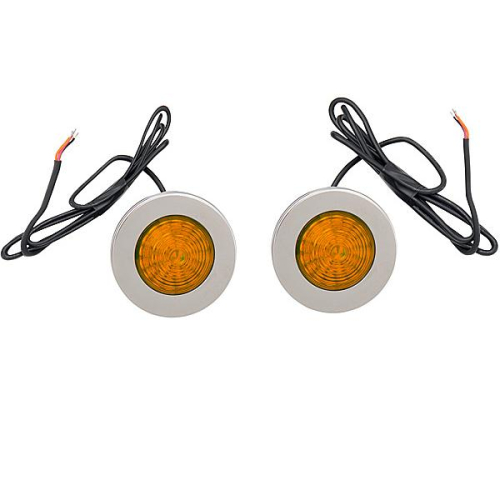 Saddlemen - Saddlemen Saddlebag-Mounted LED Marker Light Kit with Polished Trim and Amber LED - EX000488