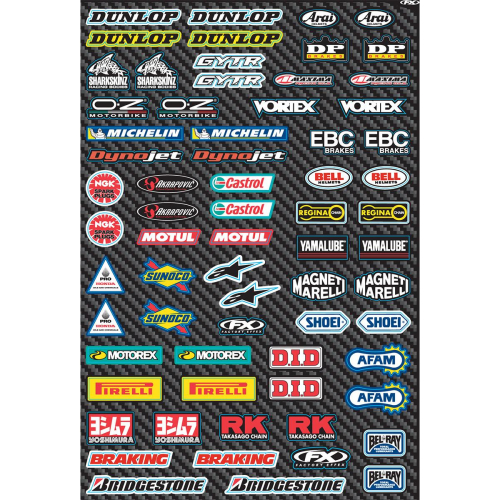 Factory Effex - Factory Effex Sticker Sheet - Street Micro Sponser - 15-68002
