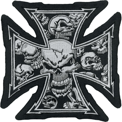 Lethal Threat - Lethal Threat Cross Skull Embroidered Patch - LT30029