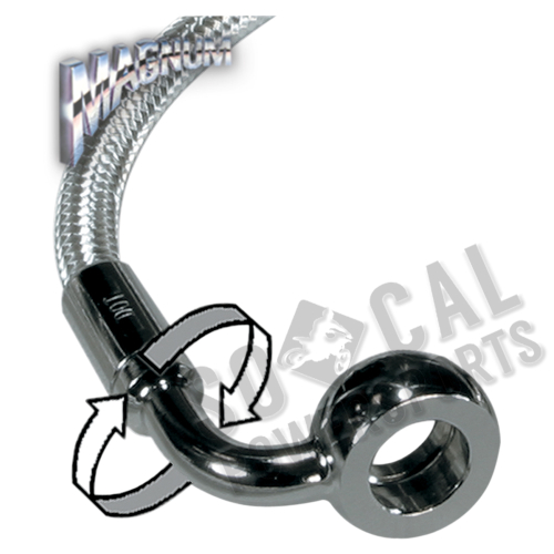 Magnum - Magnum Sterling Chromite II E-Z Align Single Disc Front Brake Line - 180deg. Top Angle - 46in - 36746SW