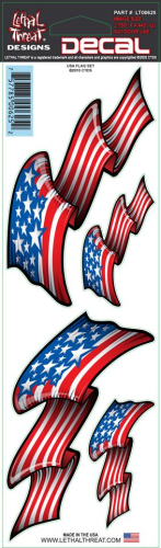 Lethal Threat - Lethal Threat USA Flag Decal Set - LT00625