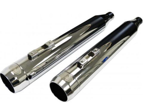 LA Choppers - LA Choppers Tru-Power 4.0 High-Performance Slip-Ons - Chrome with Chrome Tips - LA-1594-02