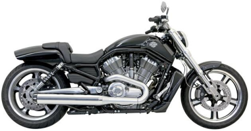Bassani Manufacturing - Bassani Manufacturing 4in. Slip-On Mufflers - Straight Cut - Chrome with Black Fluted End Caps - 1V17R