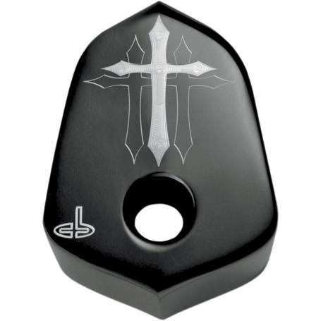 Carl Brouhard Designs - Carl Brouhard Designs Ignition Switch Cover Cross Series - Black - IC-C001-B