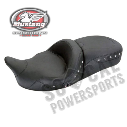 Mustang - Mustang 1-Piece Heated Super Touring Seat - Chrome Studs - 79641