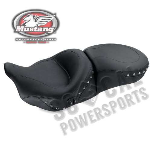 Mustang - Mustang 1-Piece Heated Touring Seat - Chrome Studs - 79647