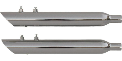 Rush Exhaust - Rush Exhaust Big Louie Slip-On Mufflers - 2.50in. Baffle - Slash Down - Chrome - 32001-250