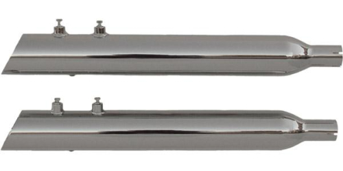 Rush Exhaust - Rush Exhaust Big Louie Slip-On Mufflers - 2.25in. Baffle - Slash Up - Chrome - 32002-225