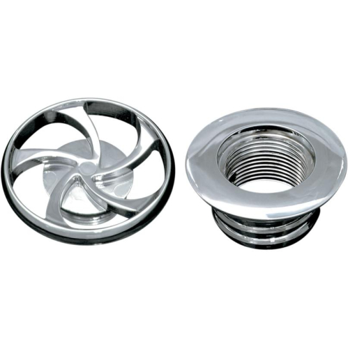 Covingtons - Covingtons Vented Gas Cap with Bung - Twisted Cap - Chrome - C1119-C-HR