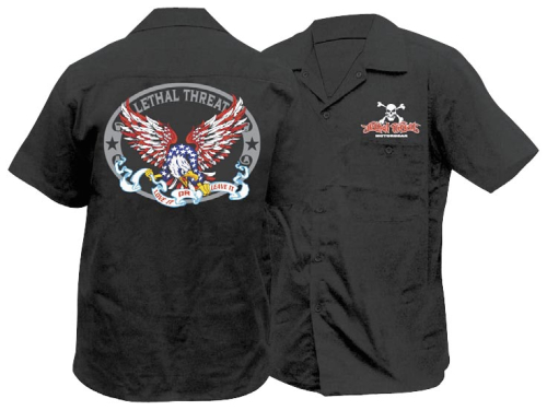 Lethal Threat - Lethal Threat USA Eagle Work Shirt - FE50104L - Black - Large