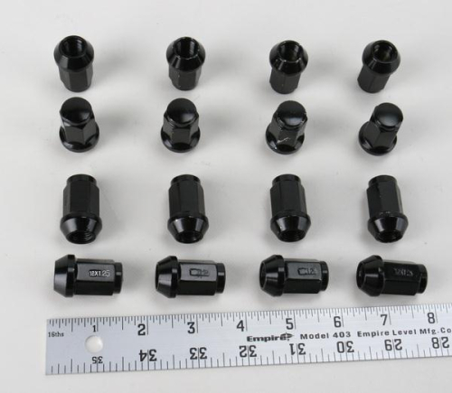 Douglas Wheel Tire - Douglas Wheel Tire Lug Nuts - 12mm x 1.25mm - Tapered - Black - 952-96BK
