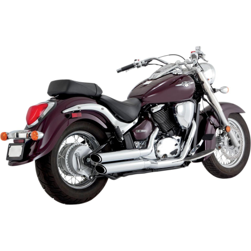 Vance & Hines - Vance & Hines Twin Slash Staggered Exhaust System - Chrome - 18293